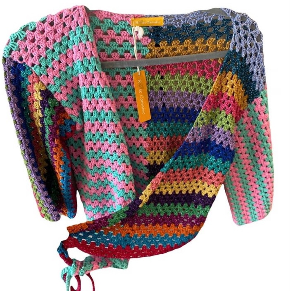 Rose carmine wrap sweater